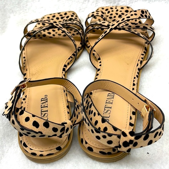Justfab leopard strap around the ankle sandals ladies sz 7.5 - Picture 5 of 6